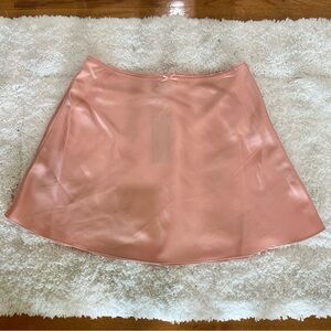 Wild Fable Women's Satin Peach Orange High Rise A-line Mini Skirt Size Small
